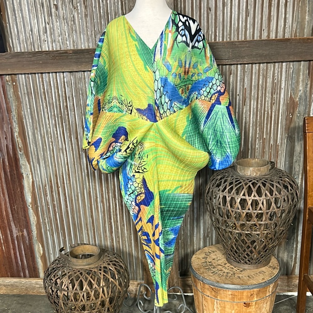 Designer La Mode Royale Vibrant Multicolor Kaftan Dress- OOAK!